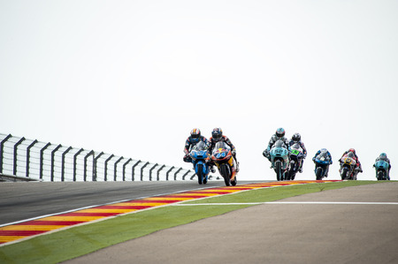 Moto 3 race at GP of Aragon MotoGP Movistar at Motorland Aragon Circuit on September 27, 2015 in...