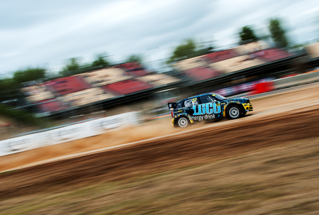 BARCELONA, SPAIN - SEPTEMBER 17, 2016: Guy Wilks at FIA World Rallycross Championship at Circuit de Barcelona-Catalunya.のeditorial素材