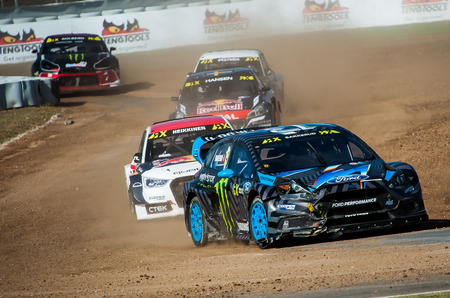 Barcelona, Spain - September 19, 2016: FIA World Rallycros of Barcelona at Circuit de Barcelona Catalunya.のeditorial素材