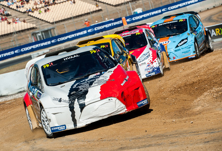 Barcelona, Spain - September 19, 2016: FIA World Rallycros of Barcelona at Circuit de Barcelona Catalunya.のeditorial素材