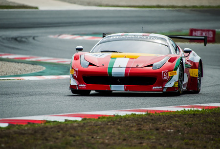 Barcelona, Spain  October 1, 2016: AF Corse at Blancpain GT Series at Circuit de Barcelona Catalunya.のeditorial素材