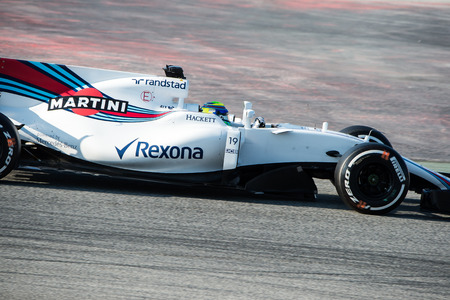 BARCELONA, SPAIN  FEBRUARY 27, 2017: Felipe Massa at Formula One Test Days at Circuit of Barcelona Catalunyaのeditorial素材