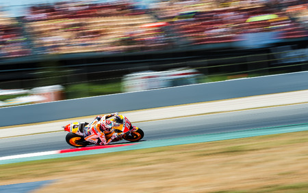 BARCELONA, SPAIN  JUNE 10, 2017: Marc Marquez during GP Monster Energy of Catalunya of MotoGP at...
