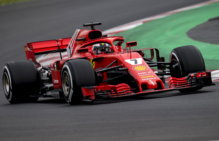 BARCELONA, SPAIN â FEBRUARY 26, 2018: Kimi Raikkonen during Formula One Test Days that celebrates at Circuit of Barcelona Catalunya.のeditorial素材