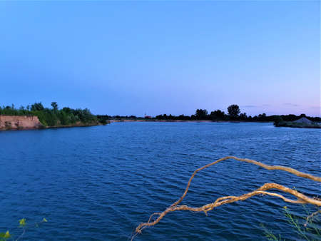 Sunset on the lake.の写真素材