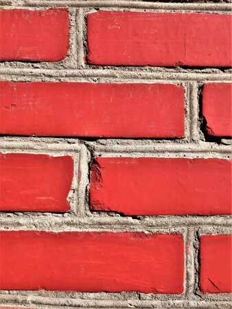 red silicate brick wall surfaceの写真素材