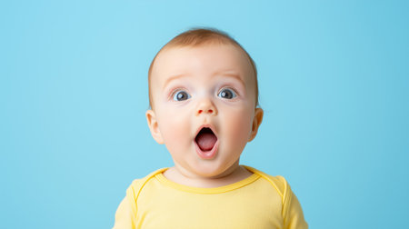 Surprised Baby Expressing Joy and Innocenceの素材