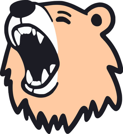 Roaring Bear Cartoon Character Artのイラスト素材