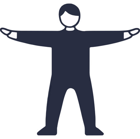 Standing Human Figure Icon with Open Armsのイラスト素材