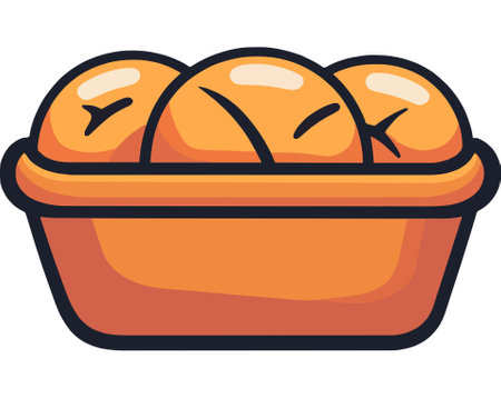 Baked Fresh Golden Delicious Bread Loafのイラスト素材