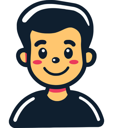 Happy Cartoon Boy Character Design for Young Audienceのイラスト素材