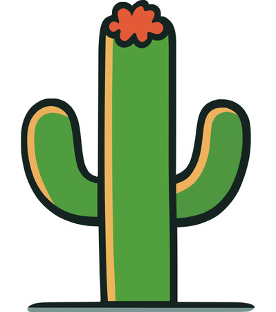Cactus Plant in Desert Green Nature Landscapeのイラスト素材