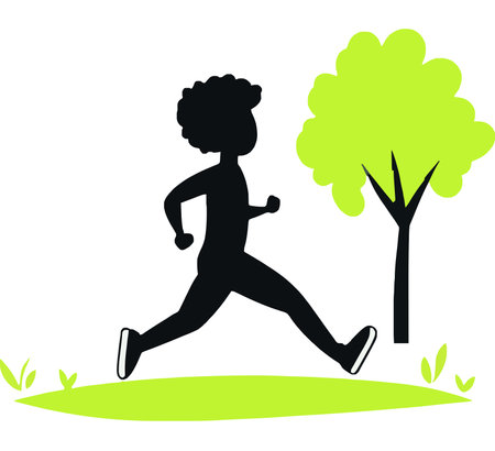 Running through Nature for Fitness and Wellnessのイラスト素材