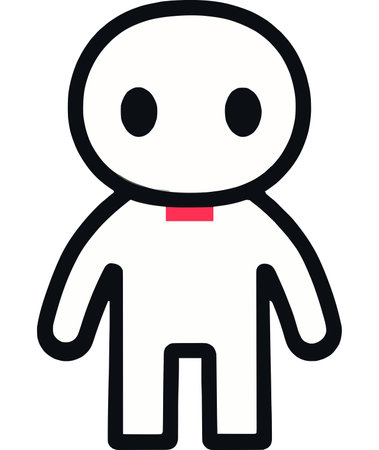 Simple Playful Figure Icon Character Designのイラスト素材
