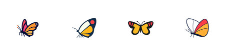 Colorful Butterflies Design with Vibrant Aestheticのイラスト素材