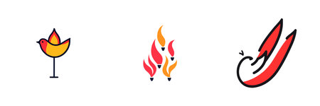 Bird Fire Icon Colorful Design Creative Expressionsのイラスト素材