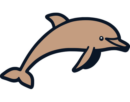 Dolphin Swimming in Ocean Environmentのイラスト素材