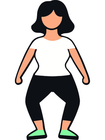 Stylish Casual Woman in Black Pants and Green Shoesのイラスト素材