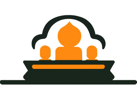 Buddha Meditation Symbol with Figures in Peaceful Designのイラスト素材