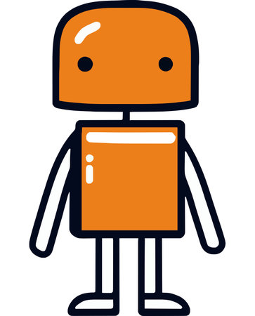 Creative Orange Robot Character Designのイラスト素材