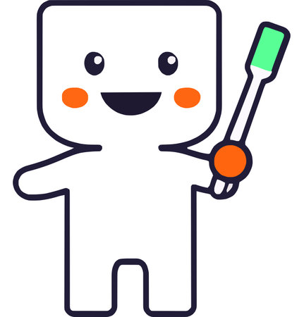 Happy Toothbrush Character Promoting Oral Hygieneのイラスト素材