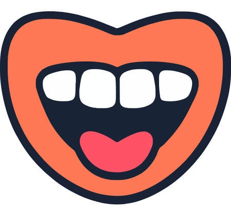 Colorful Playful Cartoon Mouth with Happy Expressionのイラスト素材