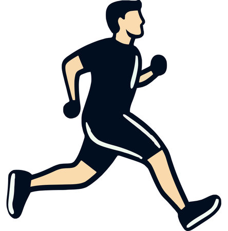 Active Jogger Engaged In Cardio Fitness Trainingのイラスト素材