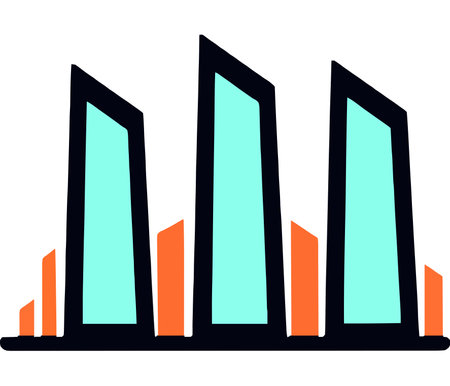 Modern Urban Architecture Building Design Shapesのイラスト素材