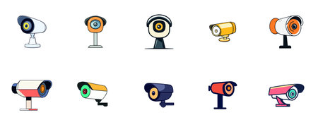 Surveillance Cameras for Modern Security Systemsのイラスト素材