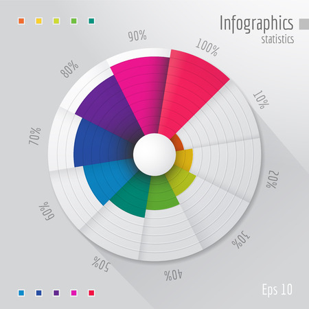 Colorful Trendy Pie Chart Infographic.のイラスト素材