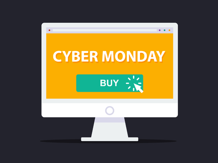 Cyber Monday Concept. Flat Design Style.のイラスト素材