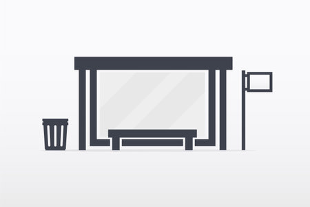 Bus stop icon. Flat design vector stock illustration.のイラスト素材