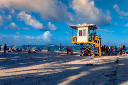 coast guard caste for the rescue of people on the beachのeditorial素材