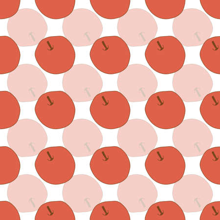 Vector apple red pink and white plaid seamless patternのイラスト素材
