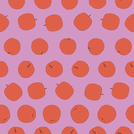 Vector red and pink apple dots seamless patternのイラスト素材