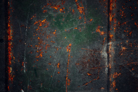 Rusty metal sheet with cracked paint. Texture of rust. Natural rusty background.の写真素材