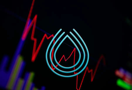 Serum SRM Cryptocurrency. coin growth chart on the exchange, chartの写真素材