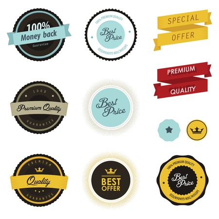 Set of vintage sale labels, badges and stickersのイラスト素材