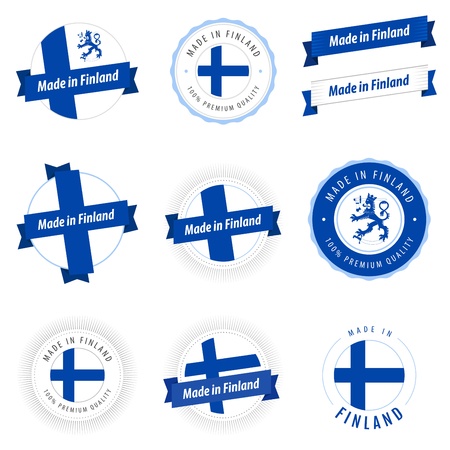 Set of Made in Finland labels and ribbonsのイラスト素材