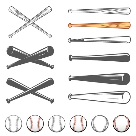 Set of baseball club emblem design elementsのイラスト素材