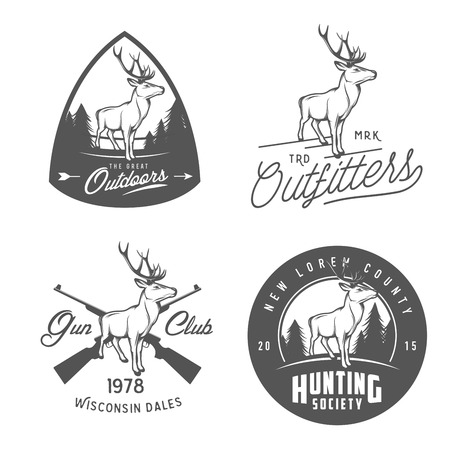 Set of vintage outdoors labels, badges and design elementsのイラスト素材