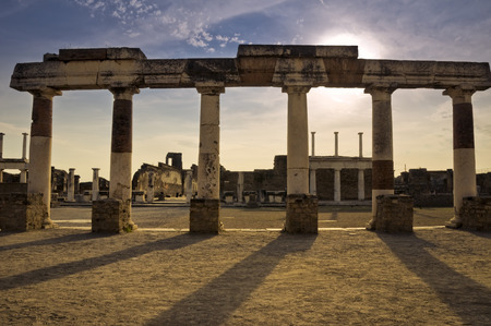 Ancient Roman ruins in Pompeii, Italyの写真素材
