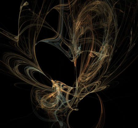 3D visualization and isolated abstract fractal on  blackの写真素材
