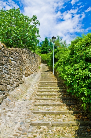 staircase of an old street of Bergamoの写真素材