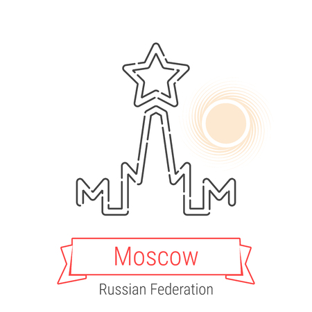 Moscow, Russia Vector Line Iconのイラスト素材