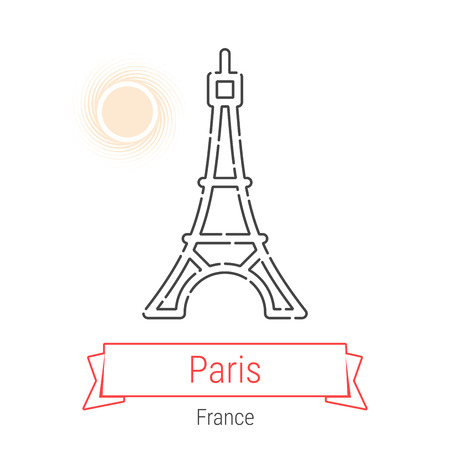 Paris, France Vector Line Iconのイラスト素材