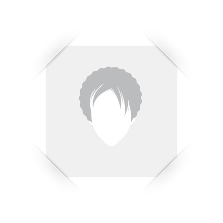 Default Placeholder Female Avatar Profile. Dummy Avatar Image. White Blank Square Photo Frame Inserted into White Cut Paper. Photo Frame Mockup. Vector Illustration.のイラスト素材