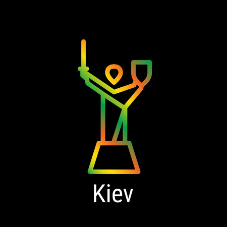 Kiev, Ukraine Vector Line Icon. World Cities Collection.のイラスト素材