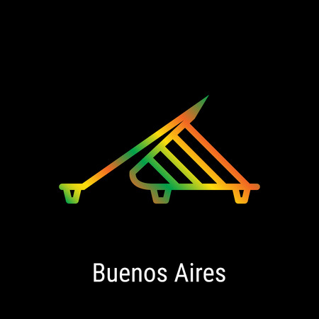 Buenos Aires, Argentina Vector Line Icon. World Cities Collection.のイラスト素材