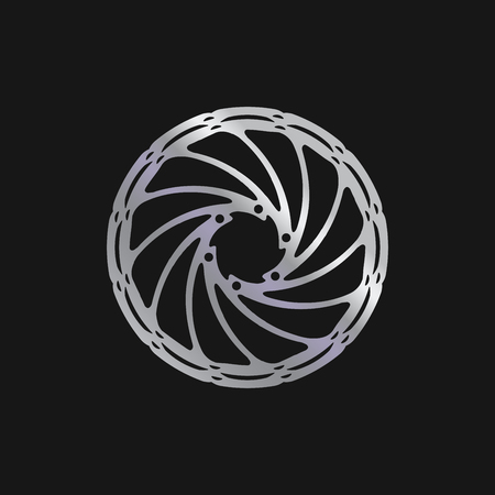 MTB Bike, Bicycle Disc Brake Rotor. Realistic Vector Illustration. Bike Spare Parts Series.のイラスト素材